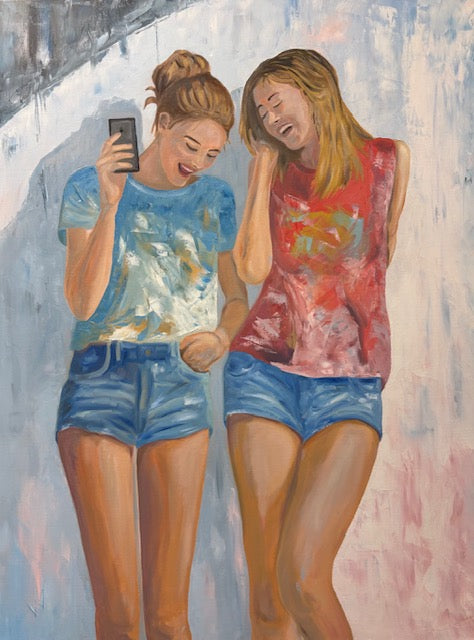 Girls by Sea Wall