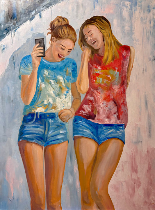 Girls by Sea Wall